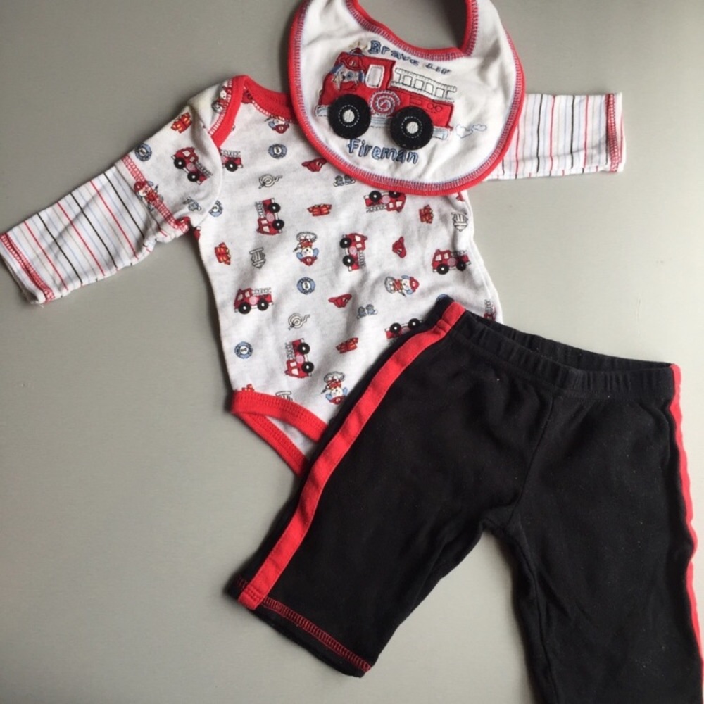 Fireman Puppy Baby Set